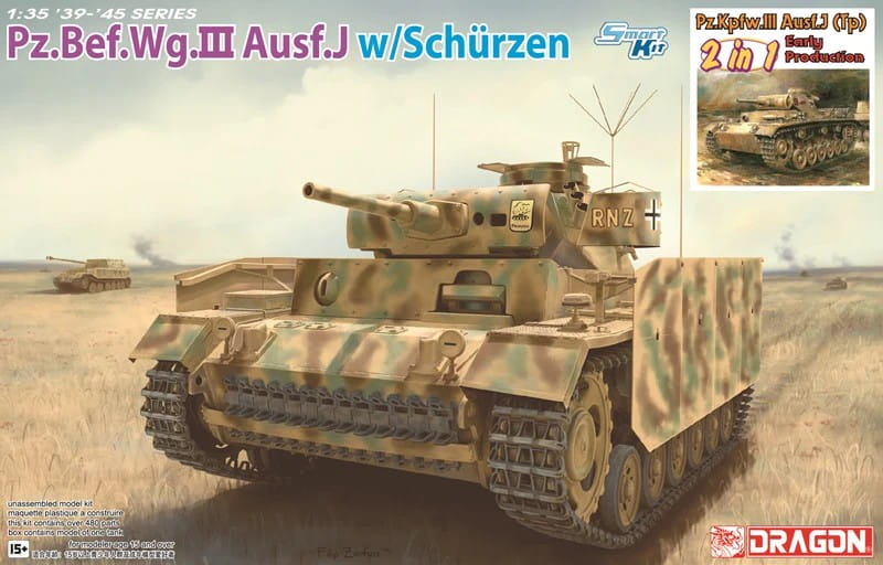 Dragon 6628 1:35 Pz.Bef.Wg.III Ausf.J with Schuzen Plastic Model Kit