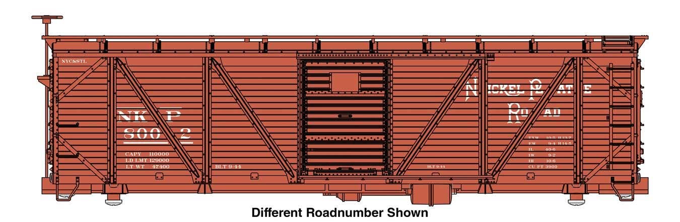Walthers 910-40722 HO NKP 40' ARA Single Sheathed Boxcar Ready to Run #8026