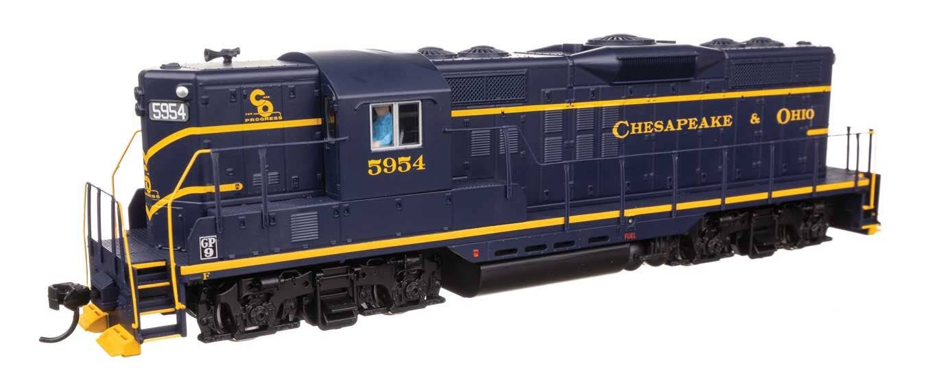 Walthers 910-20494 HO C&O EMD GP9 Diesel Locomotive Ph. II w/ Sound & DCC #5954