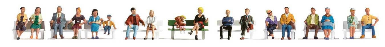 Walthers 949-6091 HO Sitting People Figures (Set of 18)