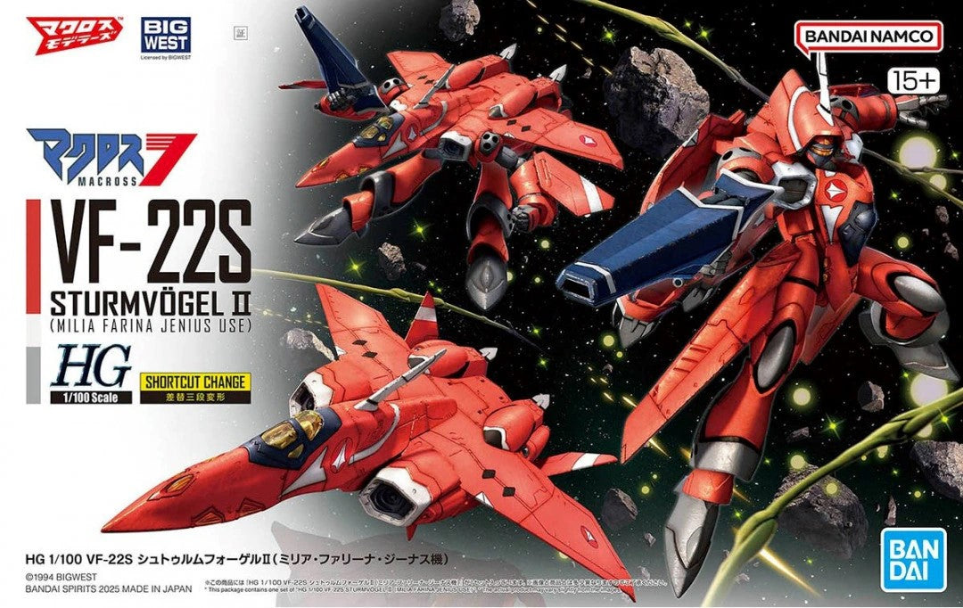 Bandai 2691358 1:100 HG Macross 7 VF-22S Sturmvogel II Plastic Model Kit