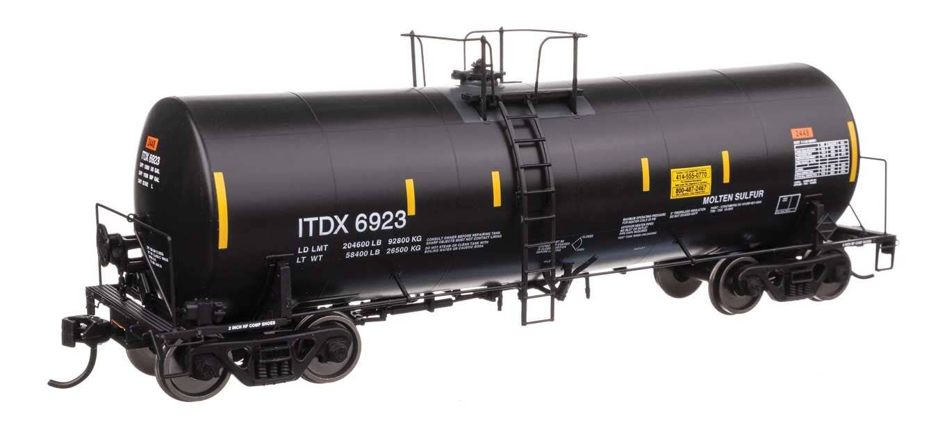 Walthers 920-100064 HO ITDX 40' Trinity 14,000-Gal Molten Sulfur Tank Car #6923