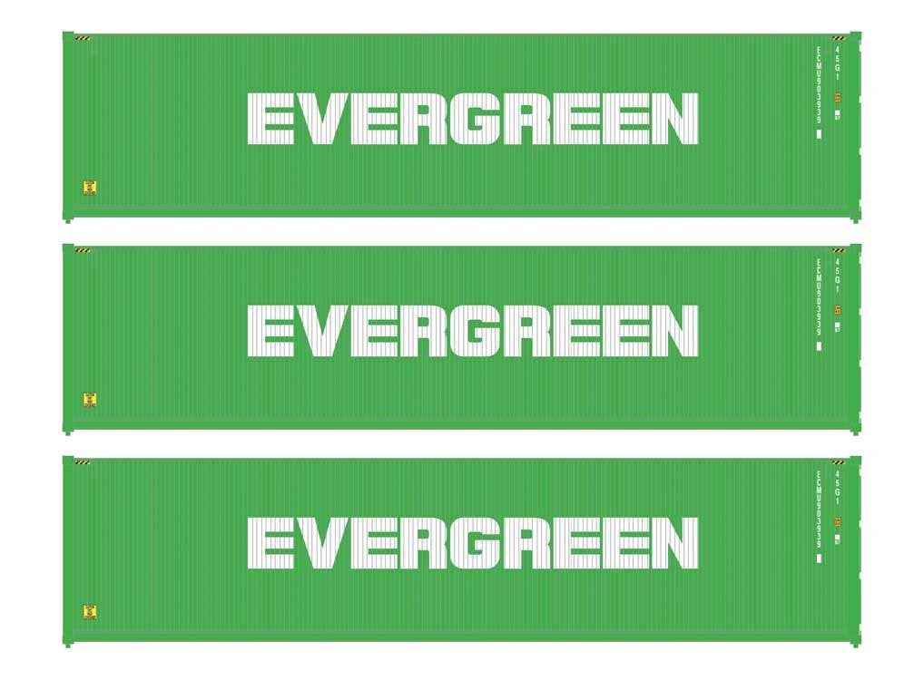 Walthers 949-18250 HO Evergreen 40' Fully Corrugated Container (Pack of 3)
