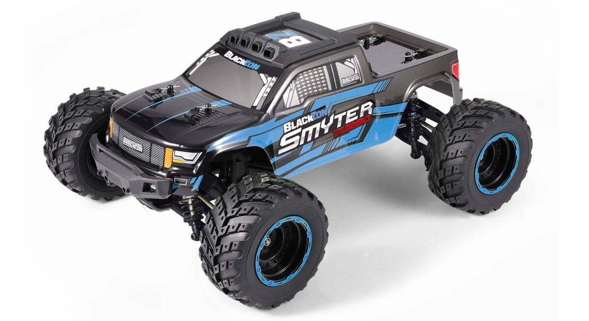 BlackZon 540252 1:12 Blue Smyter MT Turbo 4WD 3S Brushless Monster Truck RTR