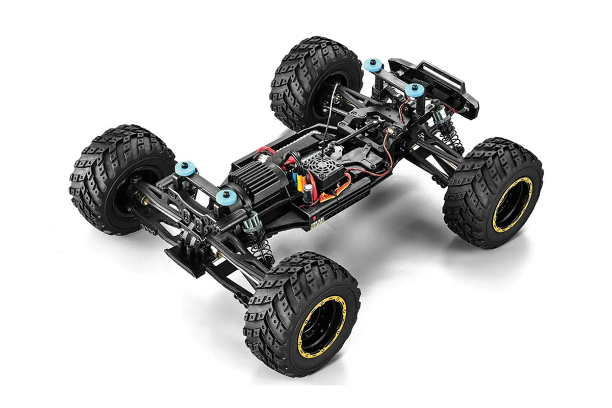 BlackZon 540253 1:12 Yellow Smyter MT Turbo 4WD 3S Brushless Monster Truck RTR