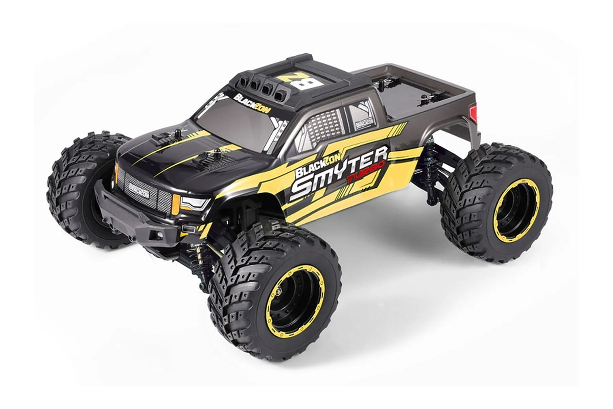 BlackZon 540253 1:12 Yellow Smyter MT Turbo 4WD 3S Brushless Monster Truck RTR
