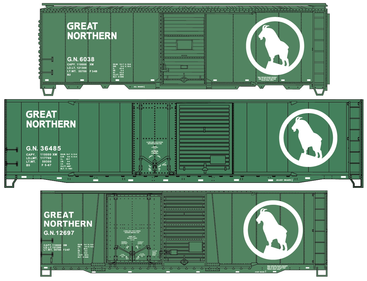 Accurail 8181 HO GN Glacier Green 40' & 50' Steel Boxcar Kit (Set of 3)