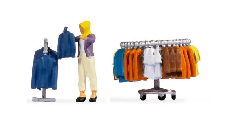 Noch 16509 HO Tiny Scenes Clothes Shopping