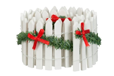 Holiday Time WM6044 White Garland Trimmed Picket Fence (23.5