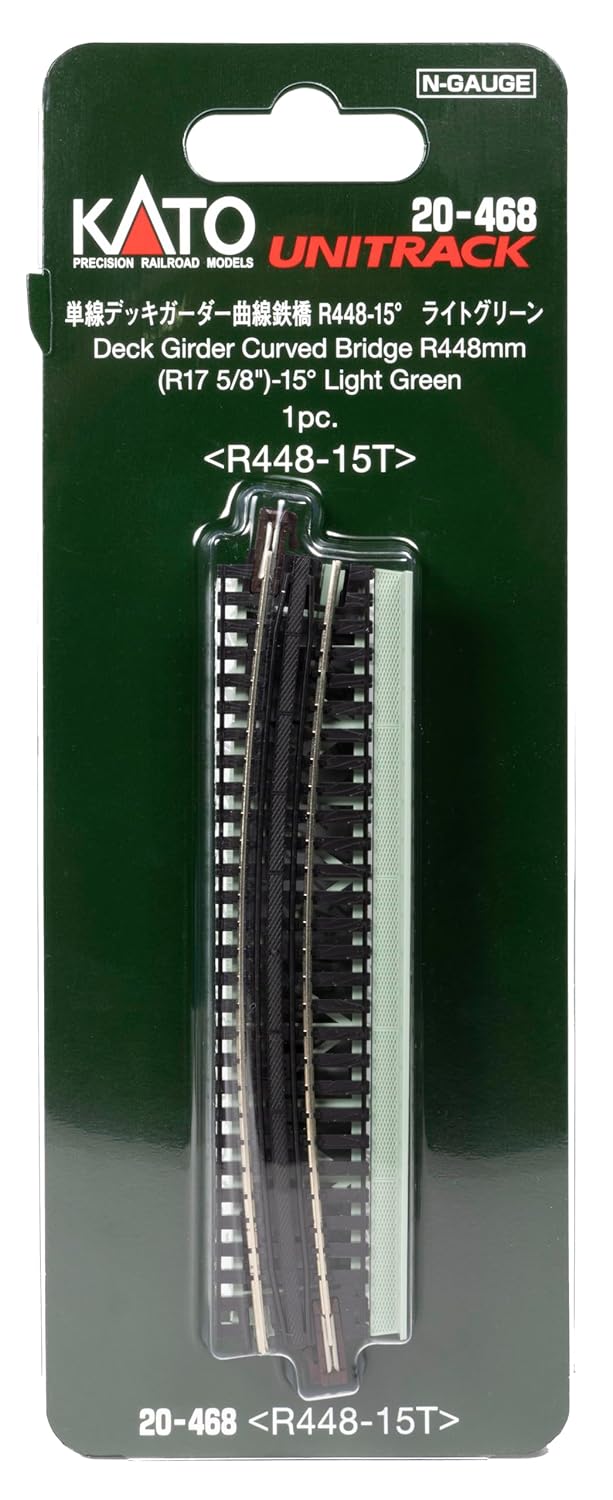 Kato 20-468 N R448 mm 15 degree Light Green Deck Girder Curved Bridge
