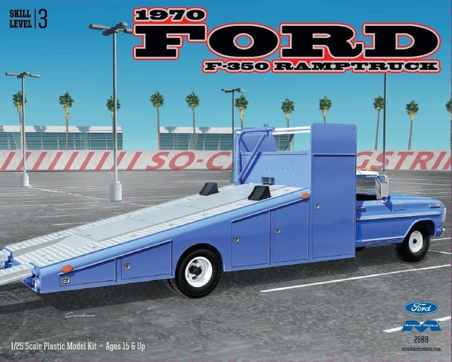 Moebius Models 2588 1:25 1970 Ford F-350 Ramptruck Plastic Model Kit