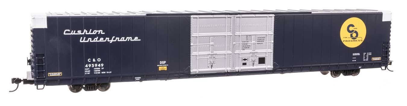 Walthers 920-102113 HO C&O 86' PS Double-Door Hi-Cube Boxcar RTR #493949