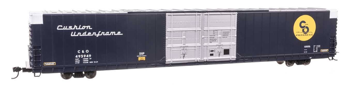 Walthers 920-102113 HO C&O 86' PS Double-Door Hi-Cube Boxcar RTR #493949