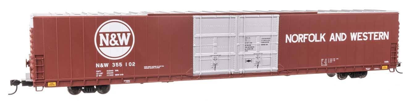 Walthers 920-102121 HO N&W 86' PS Double-Door Hi-Cube Boxcar RTR #355102