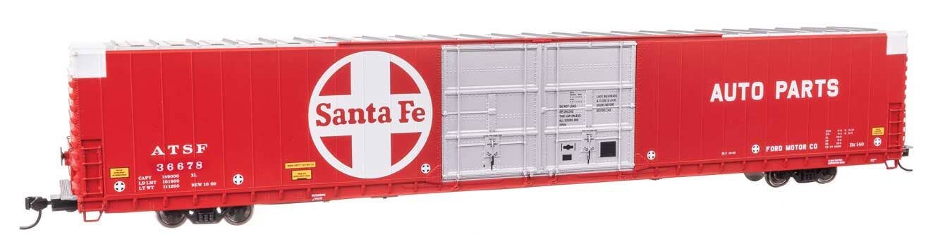 Walthers 920-102110 HO Santa Fe 86' PS Double-Door Hi-Cube Boxcar RTR #36678