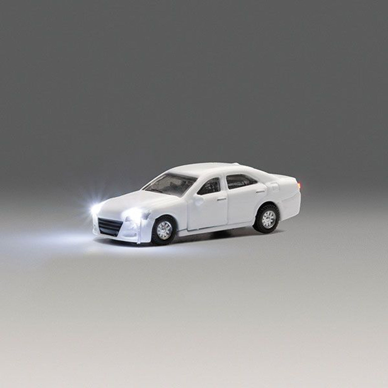 Kato 24-684C N Assembled White Sedan with Just Plug Lighting
