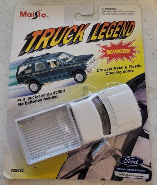 Maisto 25020 1:43 Die Cast Truck Legend Pull Back & Go Action White Ford F-150