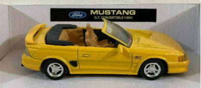 K-Line K-94654 1:43 Diecast Yellow 1994 Ford Mustang GT Convertible