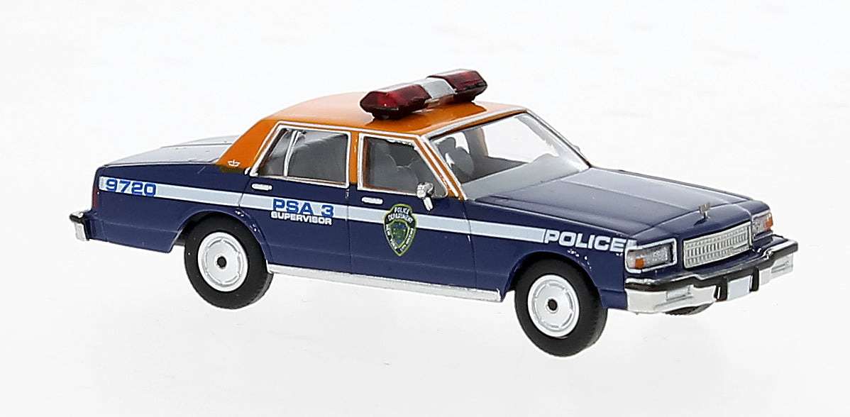 Brekina Automodelle 19711 HO NYPD House Police 1987 Chevrolet Caprice Sedan