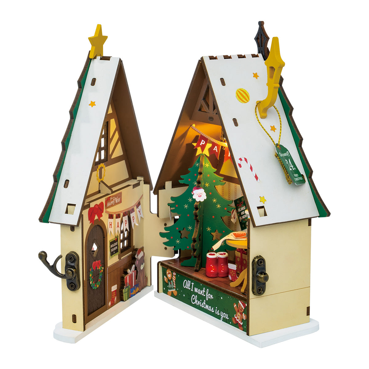 Robotime DS036 Rolife Twinkling Christmas House DIY Miniature House
