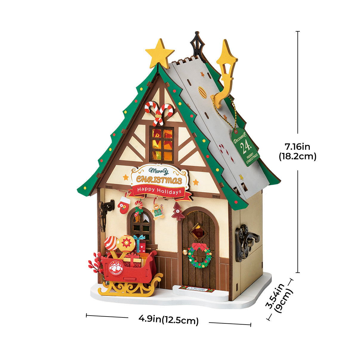 Robotime DS036 Rolife Twinkling Christmas House DIY Miniature House