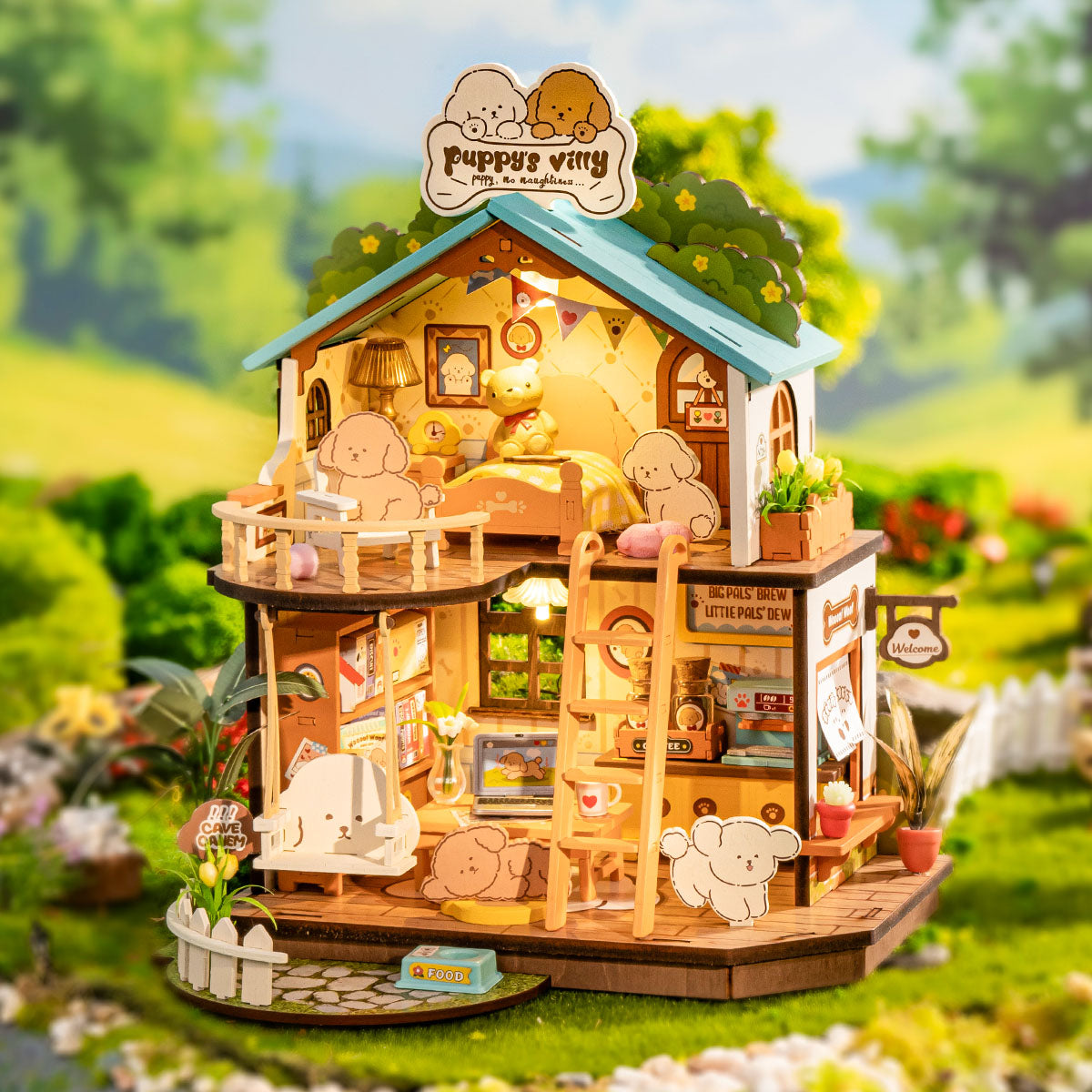 Robotime DG169 Rolife Puppy's Cozy Villa DIY Miniature House