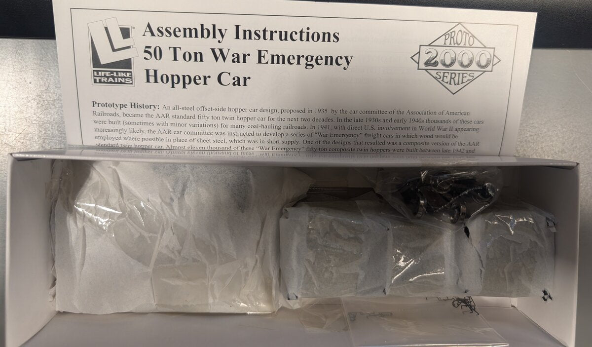 Life Like 31518 HO Proto 2000 B&O 50 Ton War Emergency Hopper #733183 Car Kit