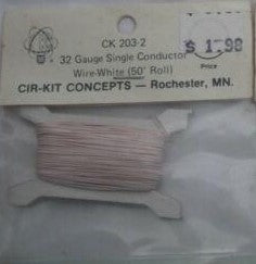 Cir-Kit Concepts CK 203-2 White 32 Gauge Single Conductor Wire