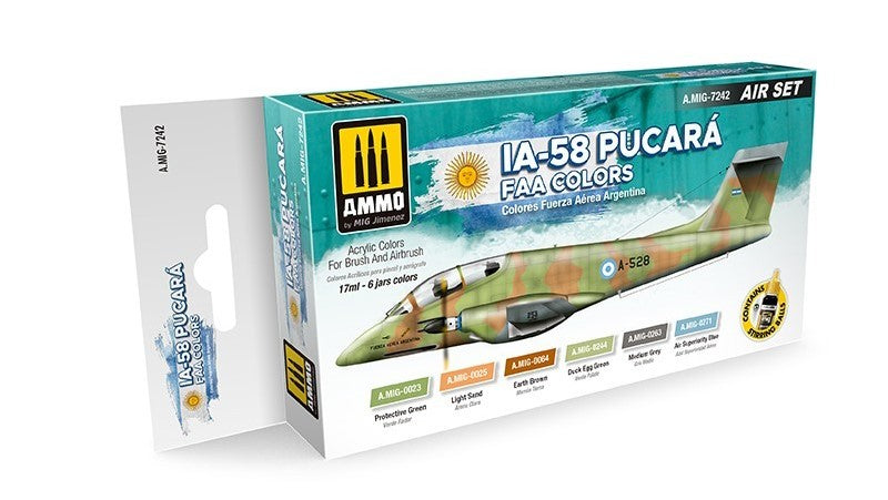 Mig Jimenez 7242 IA-58 Pucara FAA Colors Acrylic Paints (Set of 6)