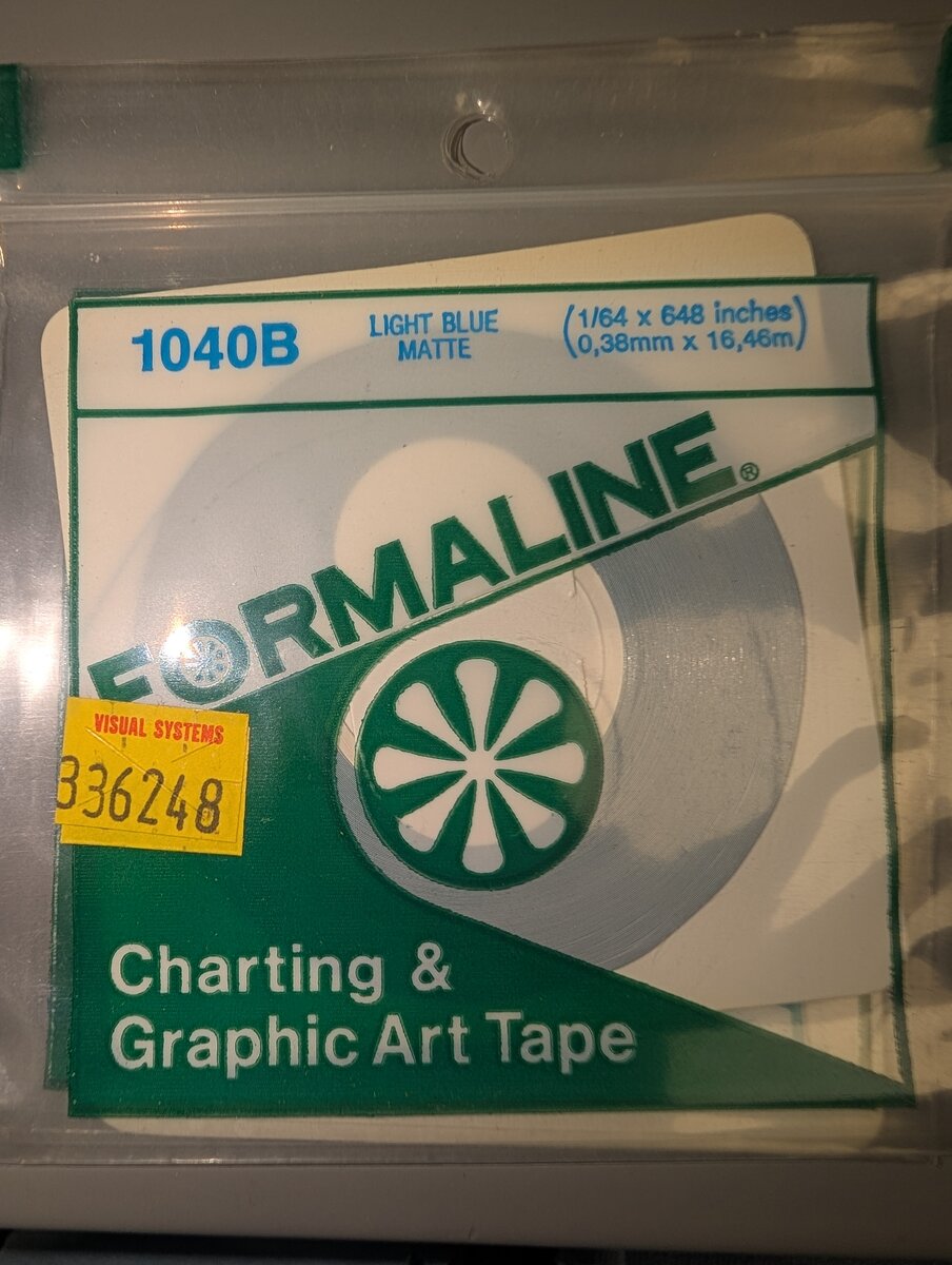 Formaline 1040B Light Blue Matte Charting & Graphic Art Tape 1/64 x 648