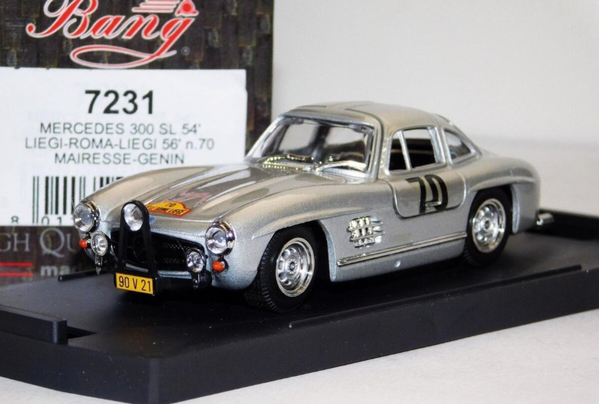 Acme 7231 Bang 1:43 Mercedes 300 SL Coupe #70 Liegi Roma 1956 # 70