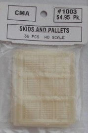 CMA 1003 HO Scale Plastic Skids & Pallets (Pack of 36)