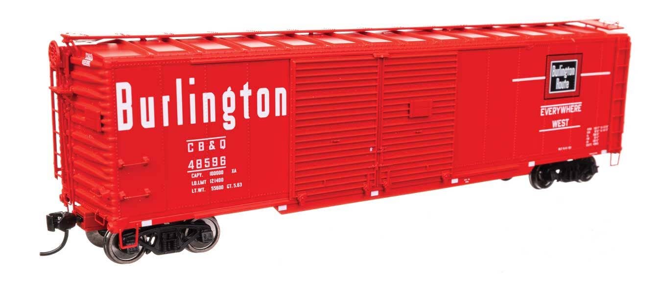 Walthers 920-101675 HO CB&Q 50' AAR Double-Door Boxcar Ready to Run #48596