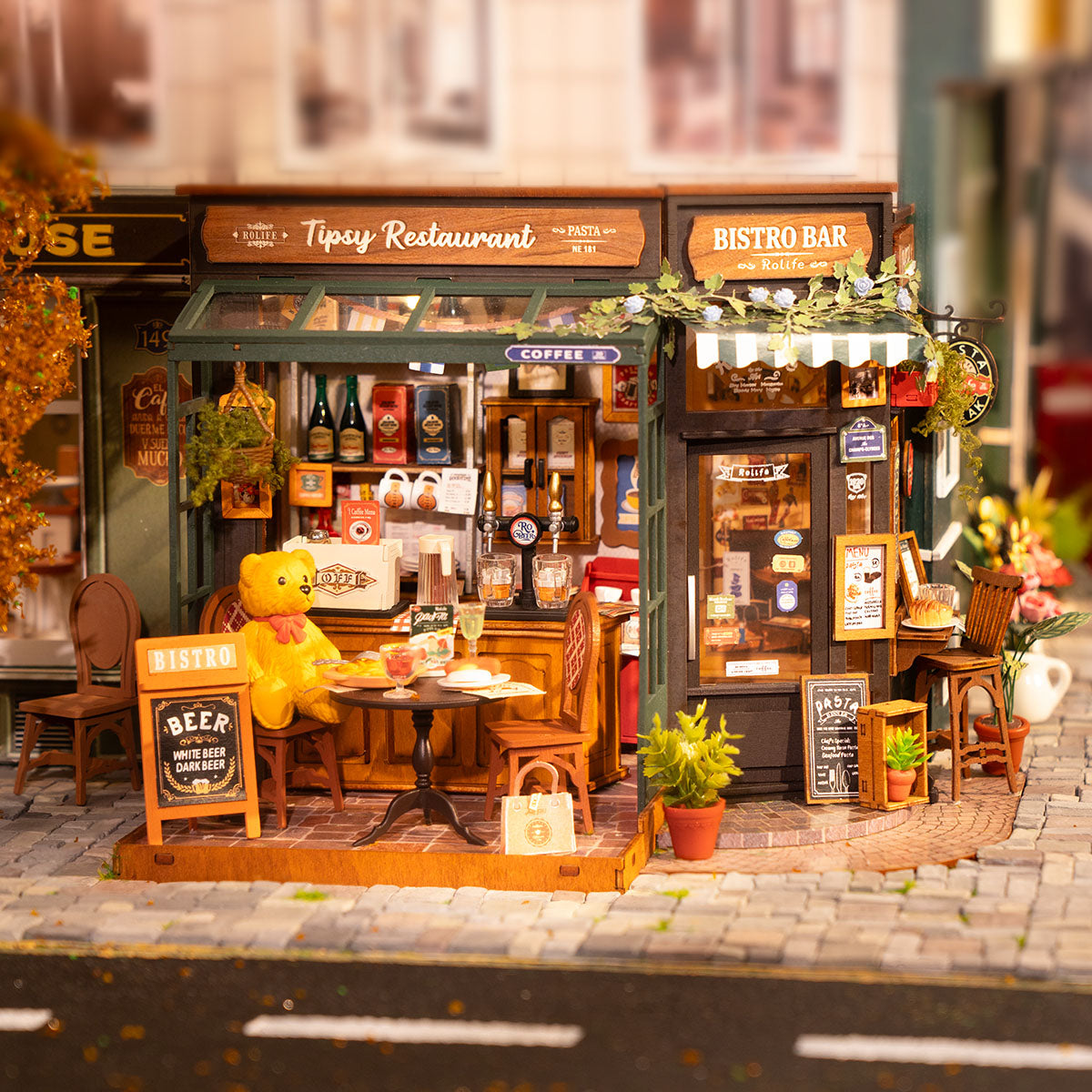 Robotime DG167 Rolife Tipsy Restaurant DIY Miniature House