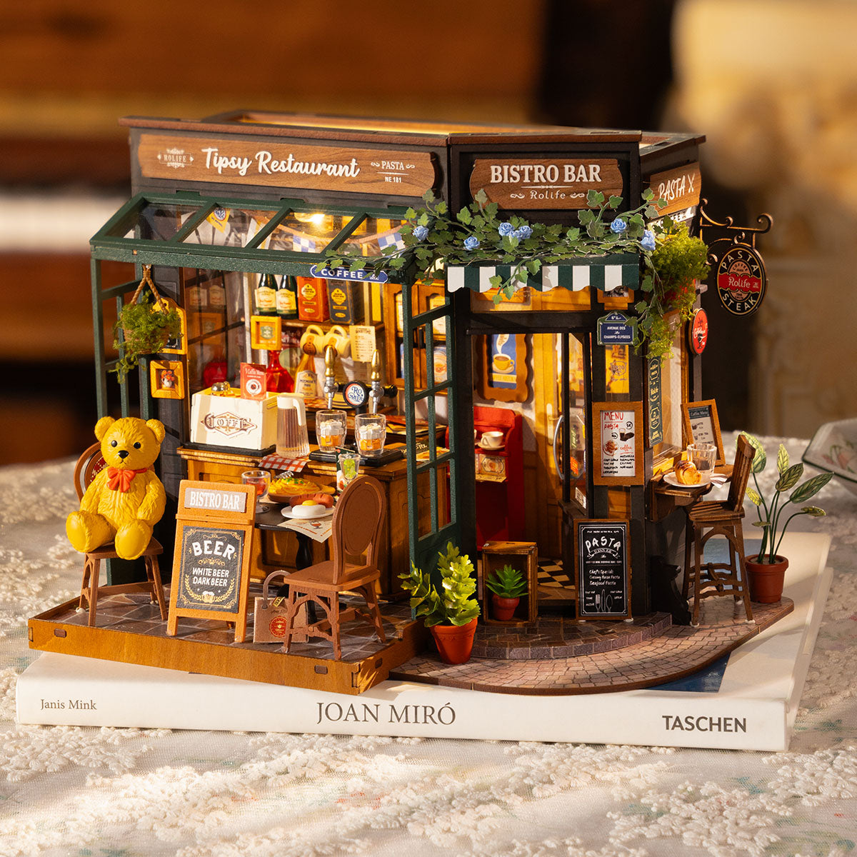 Robotime DG167 Rolife Tipsy Restaurant DIY Miniature House
