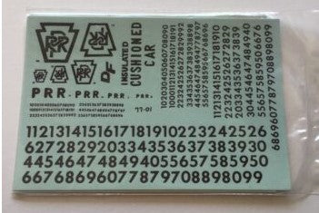 Walthers 77-02 HO Pennsylvania Dimensional Data Black Decal Set