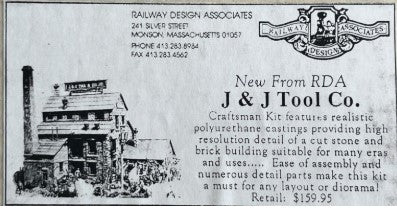 Railway Design Associates 2015 HO Scale J & J Tool Co. Building Kit