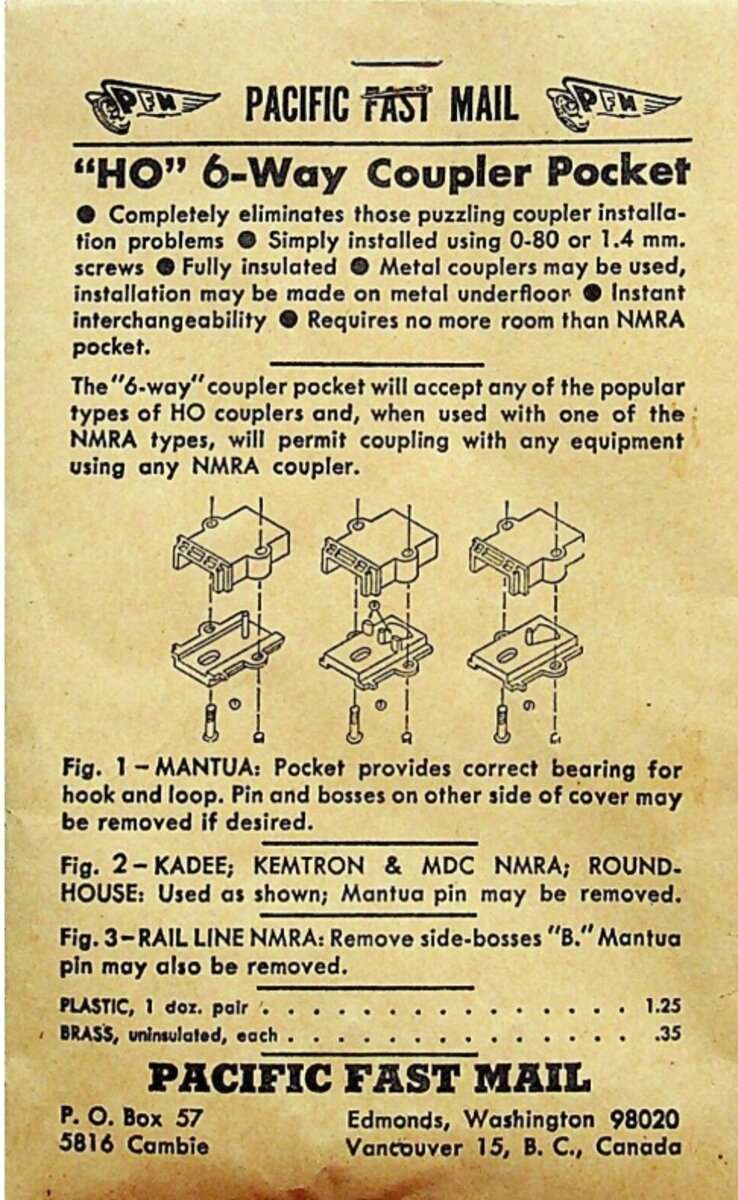 Pacific Fast Mail 6-Way Coupler Pocket