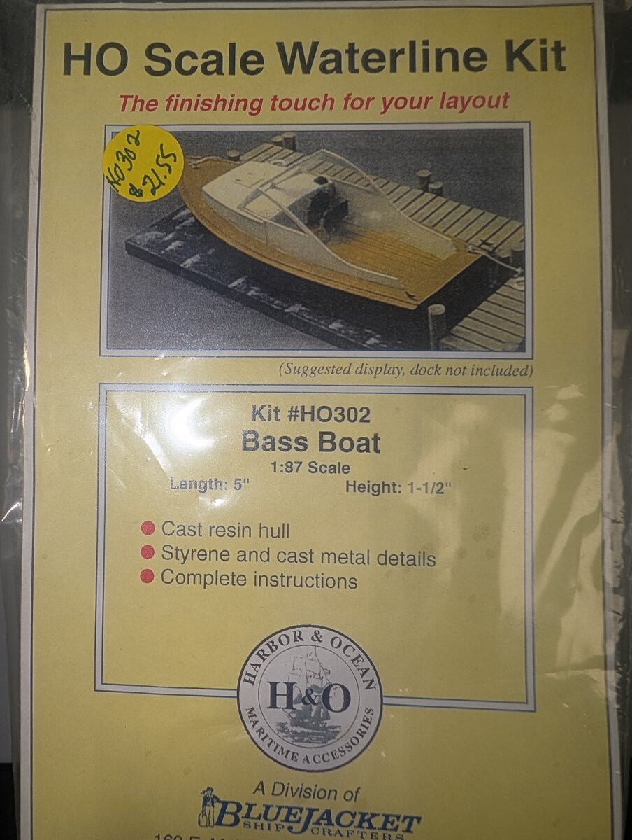 Blue Jacket HO302 HO Scale Waterline Bass Boat Kit: 5