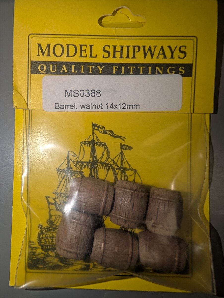 Model Shipways MS0388 HO Barrel Walnut 14 x12 mm (Pack of 6)