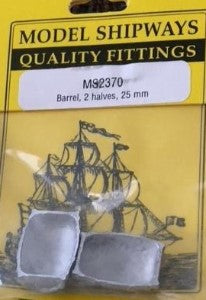 Model Shipways MS2370 HO Barrel 2 Halves 25mm