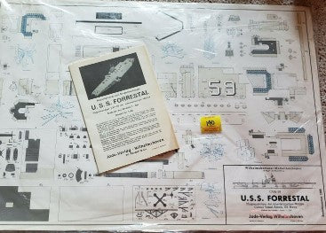 Acme 1200 Wilhelmshavener Model U.S.S. Forrestal CVA-59 Assortment of Diagrams
