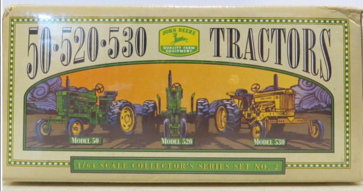 Ertl 5850 1:64 John Deere Tractor Models 50 - 520 - 530 Die-Cast Metal Replica