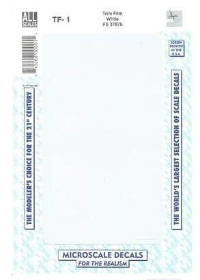 Microscale TF-1 White - FS 37875 Trim Film Waterslide Decal Sheet