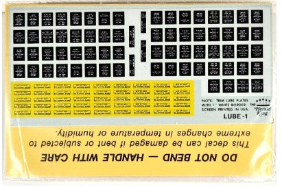 Herald King Lube 1 HO Old Style Square Lube Plates "Keep Off Roof" Signs Decals