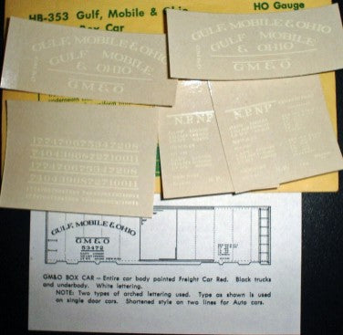 Champ Decals HB-353 Gulf, Mobile, & Ohio Box Car Decal Set