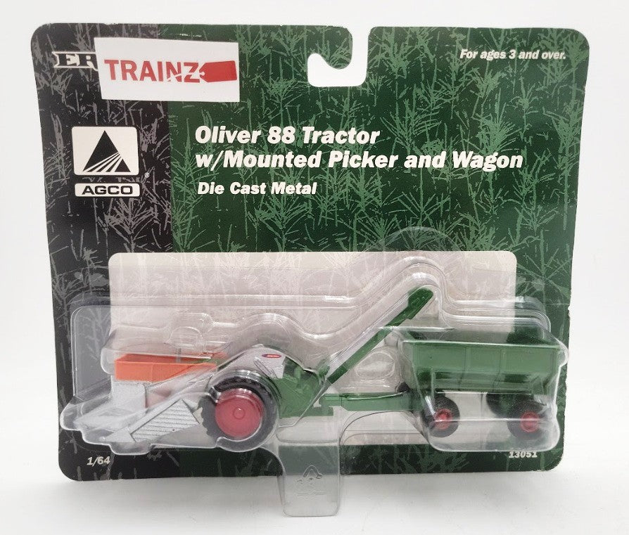Ertl 13051 1:64 Scale Agco Oliver 88 Tractor w/Mounted Corn Picker and Wagon