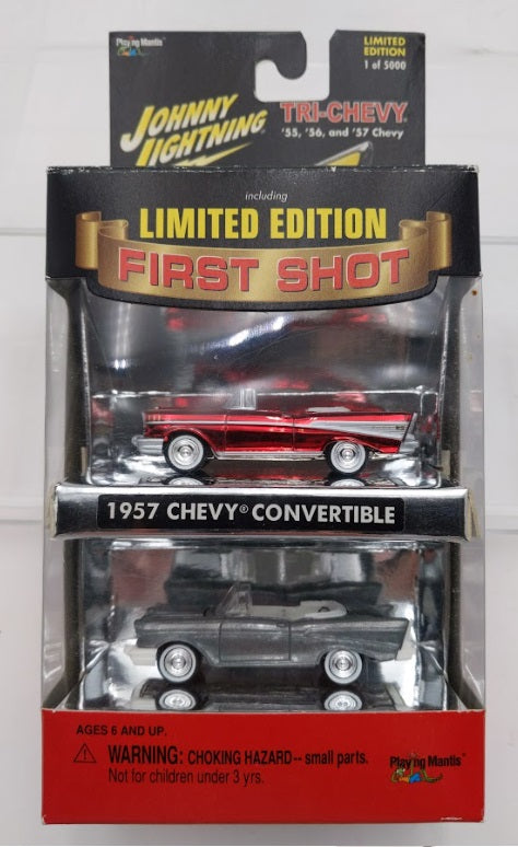 Playing Mantis 363-13 1:64 Tri-Chevy  '55/'56 & 57 Chevy Convertible (Pack of 2)