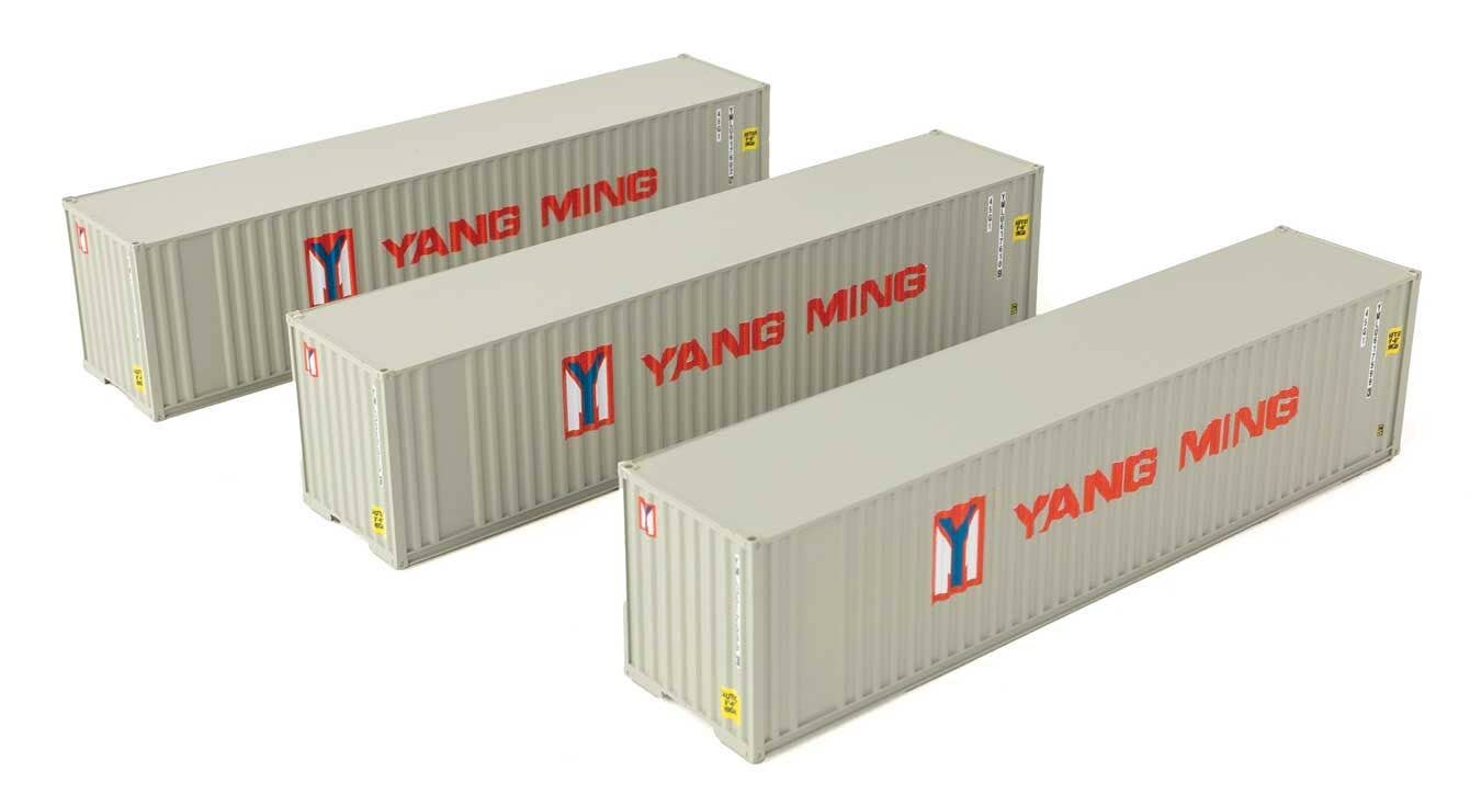 Walthers 949-18205 HO Yang Ming 40' Flat Panel Container (Pack of 3)