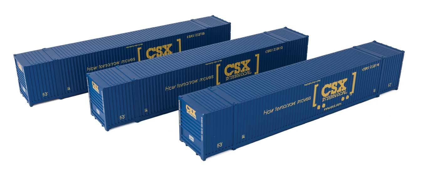 Walthers 949-18501 HO CSX 53' Singamas Corrugated Side Container (Pack of 3)